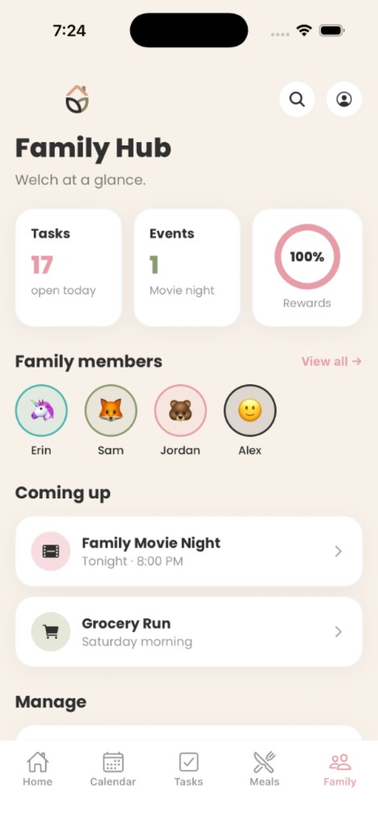 Family hub overview
